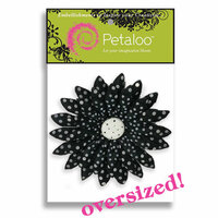 Petaloo - Flowers - Giant Daisies Peel and Stick - 1 Flower - Black With White Dots, CLEARANCE