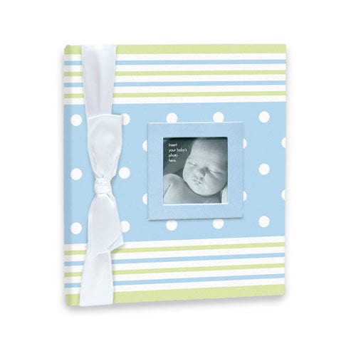 Penny Laine Papers - Keepsake Baby Books Collection - Blue and Green Stripe