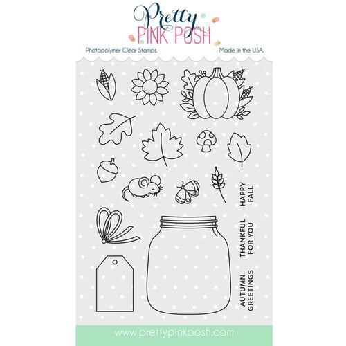 Pretty Pink Posh - Clear Photopolymer Stamps - Fall Jar