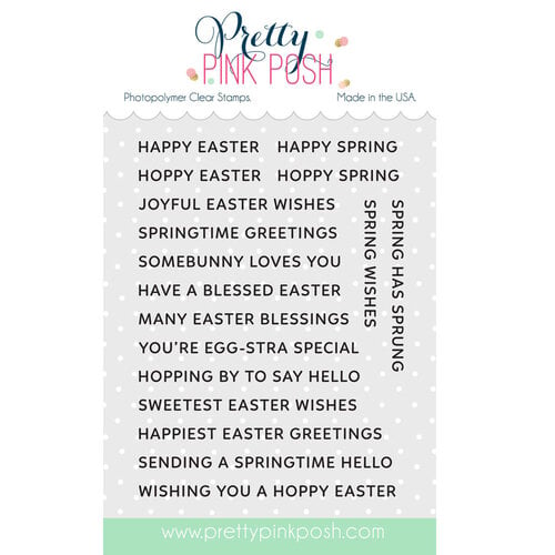 Pretty Pink Posh - Clear Photopolymer Stamps - Sentiment Strips - Easter