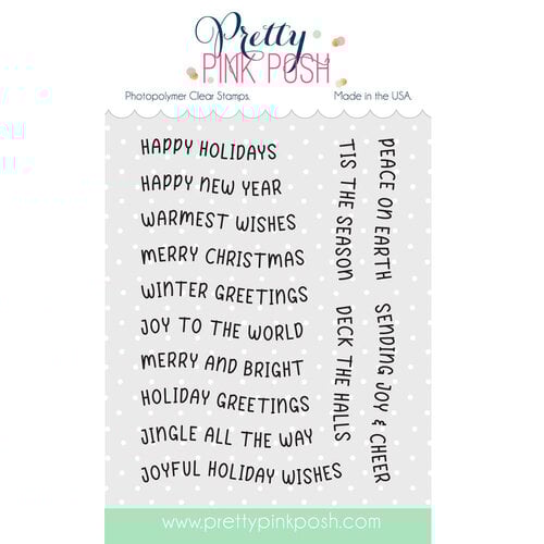 Pretty Pink Posh - Clear Photopolymer Stamps - Christmas Banner Greetings