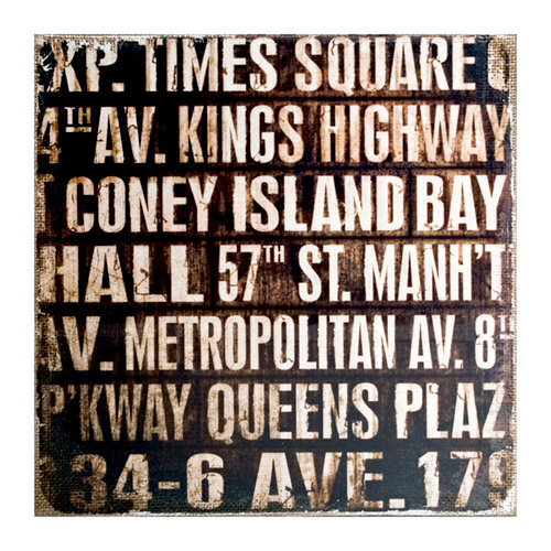 Tim Holtz - District Market Collection - Idea-ology - 12 x 12 Burlap Canvas Panel - Subway