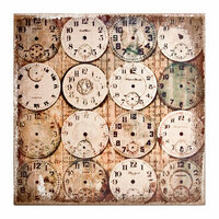 Tim Holtz - District Market Collection - Idea-ology - 12 x 12 Burlap Canvas Panel - Watchmaker