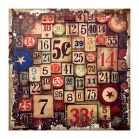Tim Holtz - District Market Collection - Idea-ology - 12 x 12 Burlap Canvas Panel - Amusement