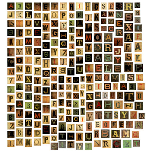 Tim Holtz - Idea-ology Collection - Chipboard Alphabet Tiles
