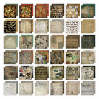 Tim Holtz - Idea-ology Collection - 8 x 8 Mini Paper Stash - Collage