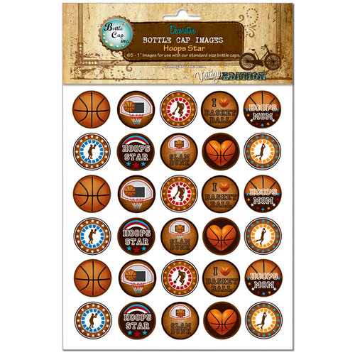 Bottle Cap Inc - Vintage Edition Collection - Bottle Cap Images - Hoops Star - 1 Inch