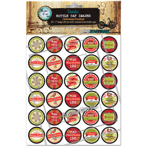 Bottle Cap Inc - Bottle Cap Images - Christmas Festival - 1 Inch