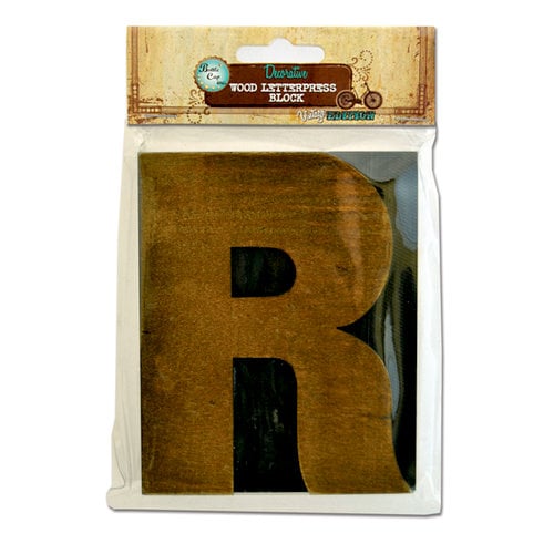 Bottle Cap Inc - Vintage Edition Collection - Altered Art - Large Letter Press Block - R