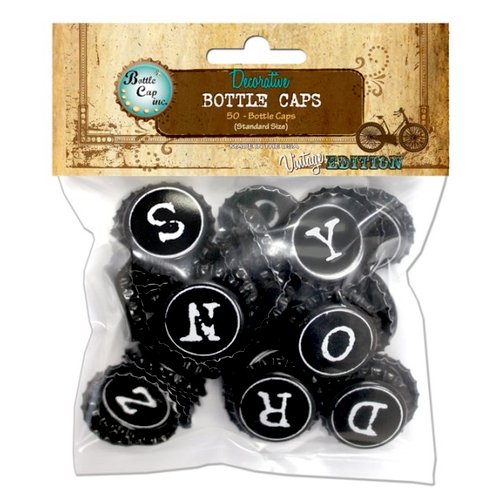 Bottle Cap Inc - Bottle Caps - Typewriter - 50 Pieces - 1 Inch