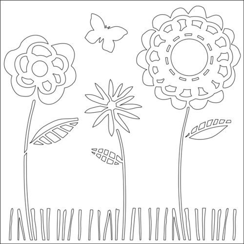 Ranger Ink - Studio by Claudine Hellmuth - 6 x 6 Stencil - Summer Garden