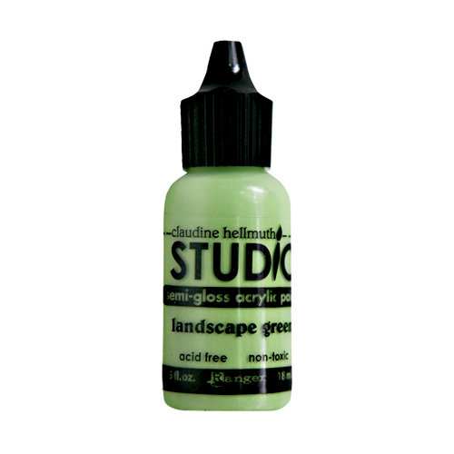 Ranger Ink - Studio by Claudine Hellmuth - Semi-Gloss Acrylic Paint - Landscape Green - .5 ounces