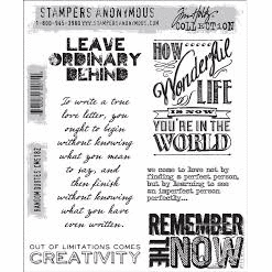 Stampers Anonymous - Tim Holtz - Cling Mounted Rubber Stamp Set - Random Quotes