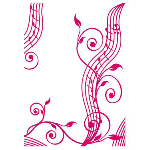 Couture Creations - Mikashet Collection - 5 x 7 Embossing Folder - Musical Flourish