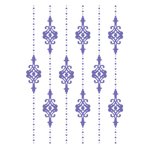 Couture Creations - Hearts Ease Collection - 5 x 7 Embossing Folder - Lilliputana Curtain