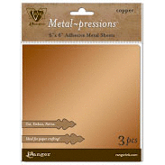 Vintaj Metal Brass Company - Metal-pressions - 6 x 6 Adhesive Metal Sheets - Copper