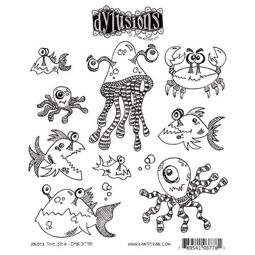 Ranger Ink - Dylusions Stamps - Unmounted Rubber Stamps - Under the Sea