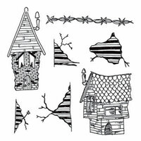 Ranger Ink - Dylusions Stamps - Unmounted Rubber Stamps - This Old House