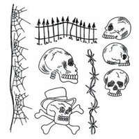Ranger Ink - Dylusions Stamps - Unmounted Rubber Stamps - Day of the Heads
