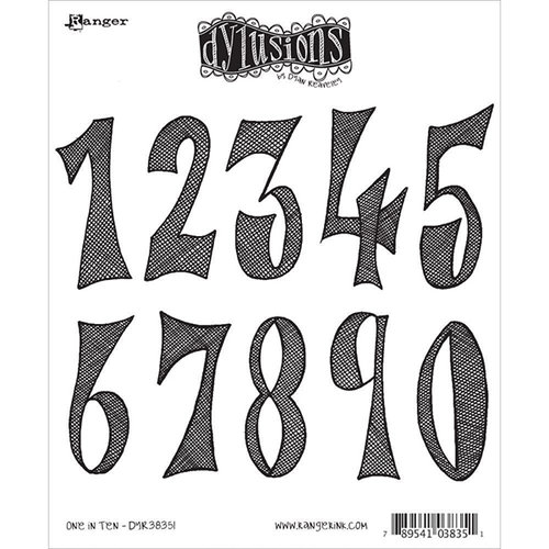 Ranger Ink - Dylusions Stamps - Unmounted Rubber Stamps - One in Ten