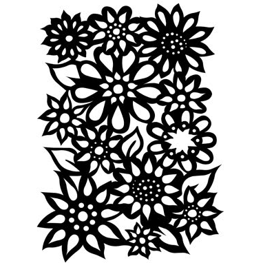 Ranger Ink - Dylusions - 9 x 12 Doodling Template - Flower Medley