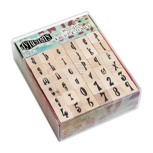 Ranger Ink - Dylusions - Wood Mounted Stamps - Alphabet Set