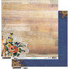 Donna Salazar - Kiss The Cook Collection - 12 x 12 Double Sided Paper - Butcher Block and Blossoms, CLEARANCE