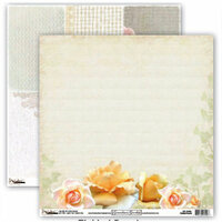 Donna Salazar - Grandma's Garden Collection - 12 x 12 Double Sided Paper - Tickled Peach, CLEARANCE