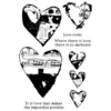 Ranger Ink - Dina Wakley Media - Unmounted Rubber Stamps - Collaged Hearts