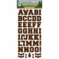 GCD Studios - The Great Outdoors Collection - Chipboard Stickers - Alphabet - Woodgrain