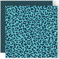 GCD Studios - Animal Crackers for Boys Collection - 12 x 12 Double Sided Paper - Little Leopard - Aqua