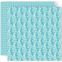 GCD Studios - Animal Crackers for Boys Collection - 12 x 12 Double Sided Paper - Fauna Stripe - Aqua