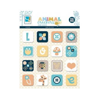 GCD Studios - Animal Crackers for Boys Collection - Chipboard Stickers - Blocks