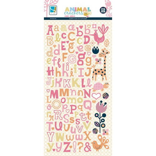 GCD Studios - Animal Crackers for Girls Collection - Rub Ons - Quirky Alphabet