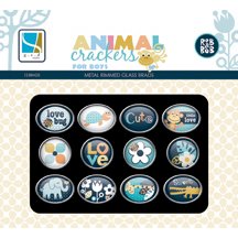 GCD Studios - Animal Crackers for Boys Collection - Metal Rimmed Glass Brads