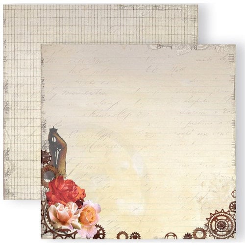 GCD Studios - Donna Salazar - Antiquities Collection - 12 x 12 Double Sided Paper - Vintage Gears