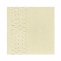 Pink Paislee - Core'dinations - Modern Prints Collection - 12 x 12 Embossed Color Core Cardstock - Vanilla Cream Hexagon