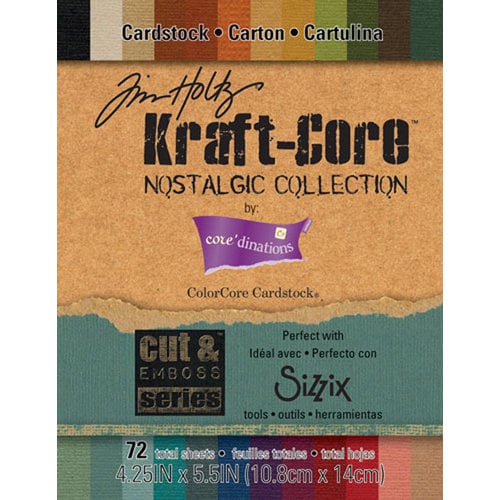 Core'dinations - Tim Holtz - Nostalgic Collection - 4.25 x 5.5 Textured Kraft Core Cardstock Pack