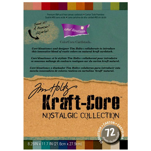 Core'dinations - Tim Holtz - Nostalgic Collection - A4 Textured Kraft Core Cardstock Pack
