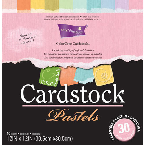 Core'dinations - Pastels - 12 x 12 Textured Color Core Cardstock Pack