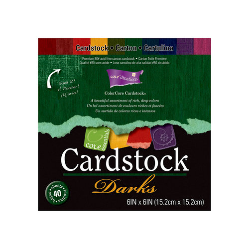 Core'dinations - Essentials Collection - 6 x 6 Color Core Cardstock Pack - Darks