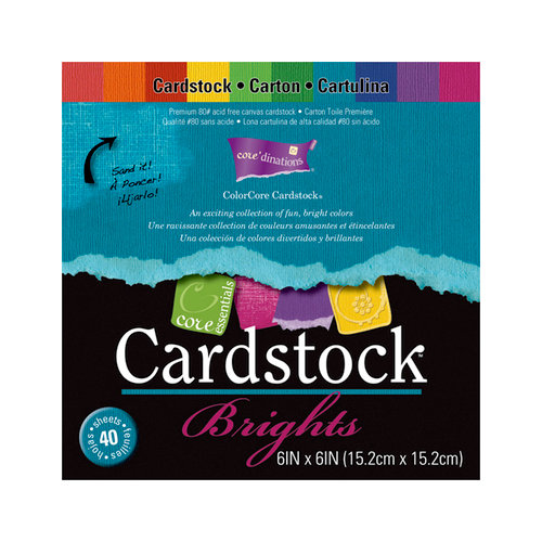 Core'dinations - Essentials Collection - 6 x 6 Color Core Cardstock Pack - Brights