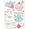 Inky Antics - HoneyPOP Collection - Clear Acrylic Stamps - Cupcake Birdy Set