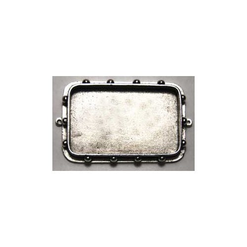 Art Mechanique - Ice Resin - Mixed Metal Bezels - Silver Plated - Hobnail Rectangular - Large