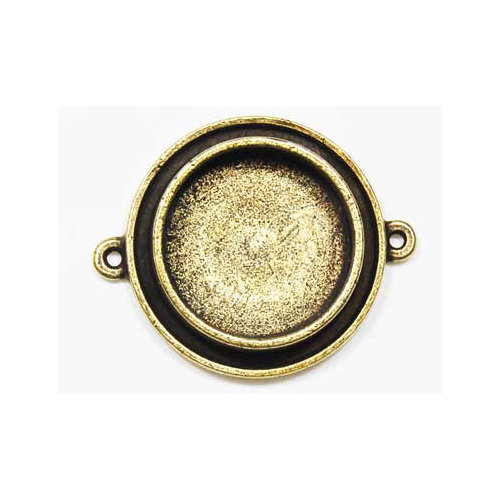 Art Mechanique - Ice Resin - Mixed Metal Bezels - Bronze Plated - Raised Round