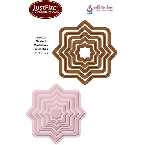 JustRite - Spellbinders - Die Cutting and Embossing Template - Nested Medallion Labels