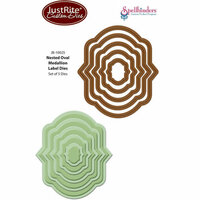 JustRite - Spellbinders - Die Cutting and Embossing Template - Nested Oval Medallion Labels