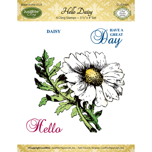 JustRite - Cling Mounted Rubber Stamps - Hello Daisy