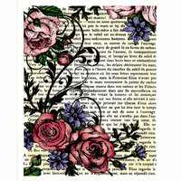 JustRite - Cling Mounted Rubber Stamps - French Roses Background