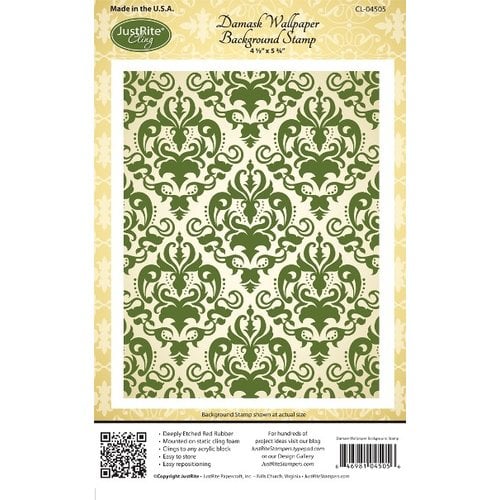 JustRite - Cling Mounted Rubber Stamps - Damask Wallpaper Background